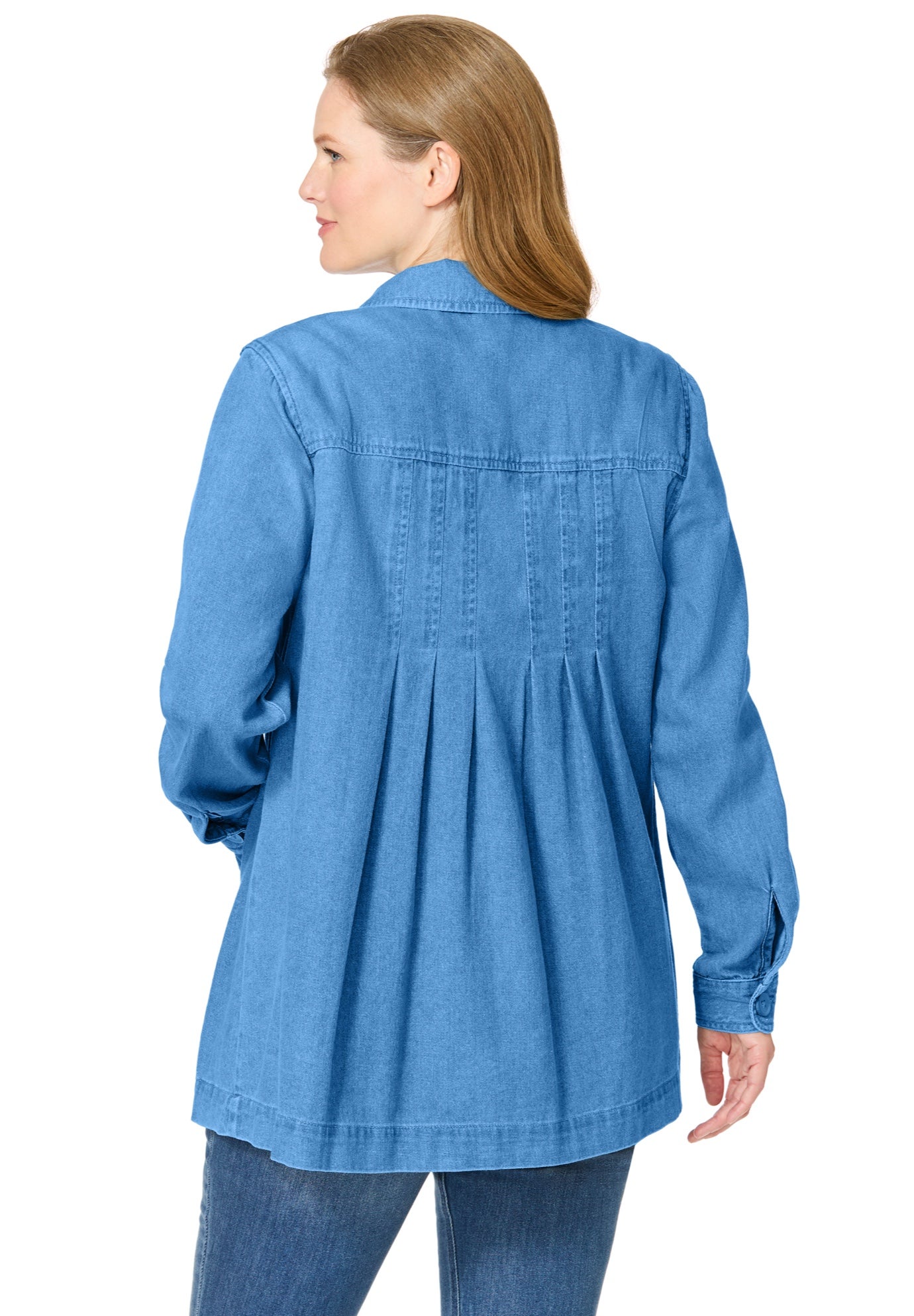 Pleat-Back Denim Jacket image number 1