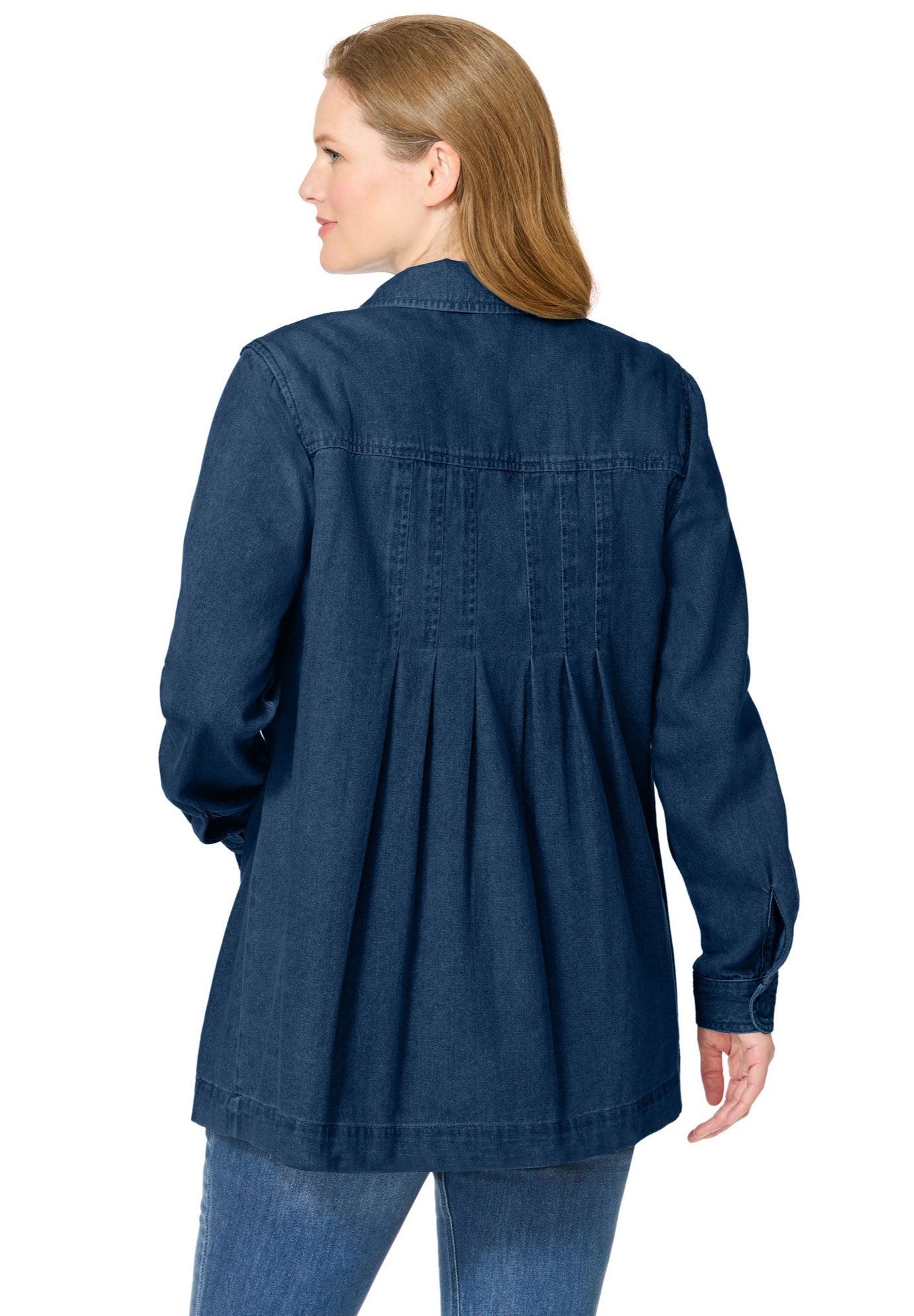 Pleat-Back Denim Jacket image number 2