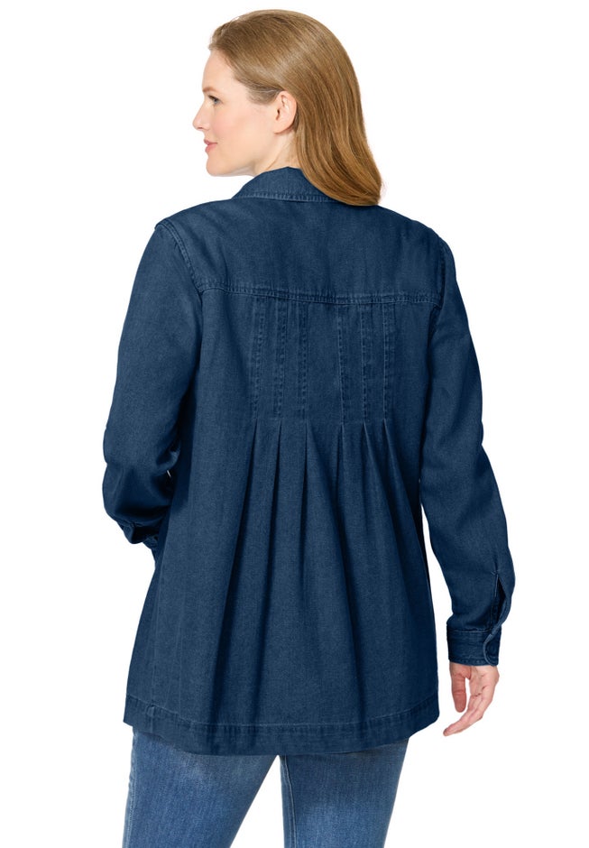 Pleat-Back Denim Jacket image number 2