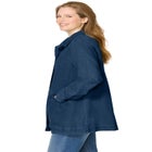 Pleat-Back Denim Jacket image number null