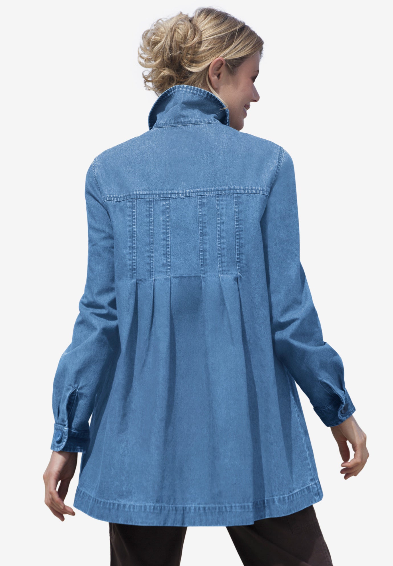 Pleat-Back Denim Jacket image number 0