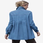 Pleat-Back Denim Jacket image number null