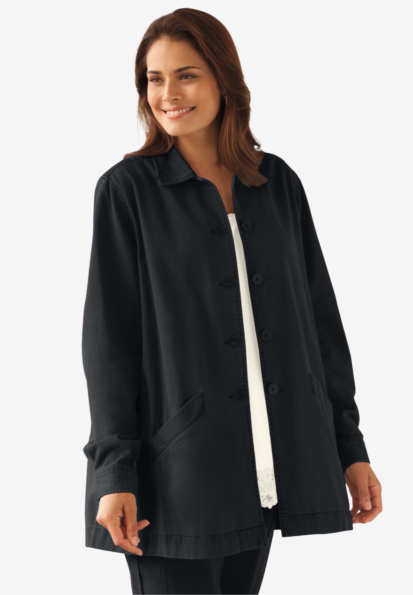 Pleat-Back Denim Jacket image number 0