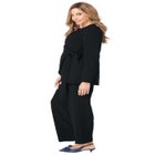 2-Piece Faux Wrap Pantsuit image number null