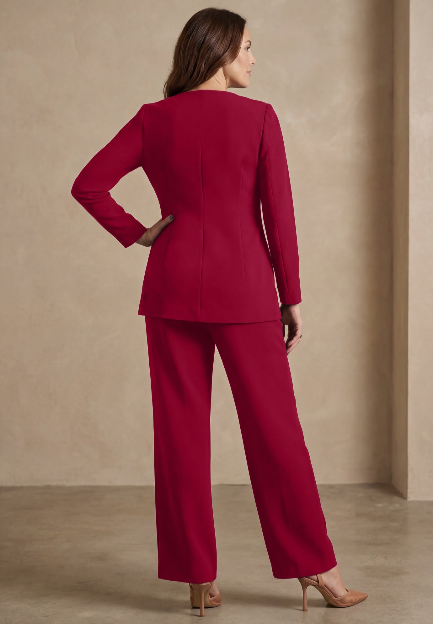 2-Piece Faux Wrap Pantsuit image number 1