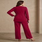 2-Piece Faux Wrap Pantsuit image number 1