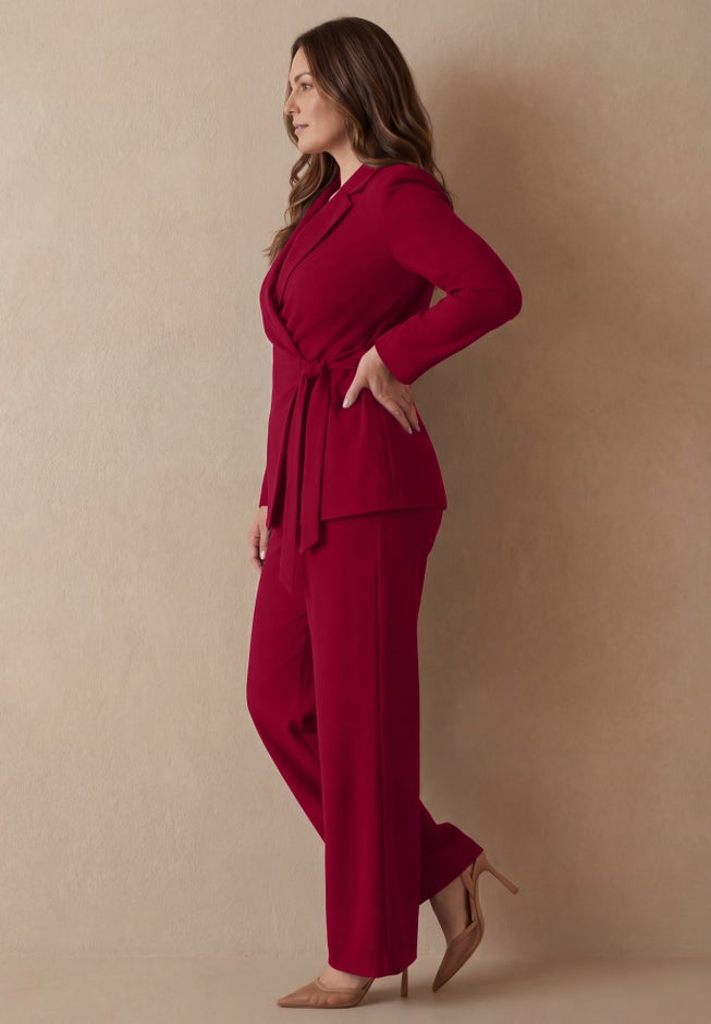 2-Piece Faux Wrap Pantsuit image number 2