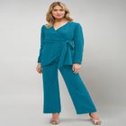 2-Piece Faux Wrap Pantsuit image number null
