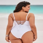 Underwire Lace Up One Piece Swimsuit image number 1