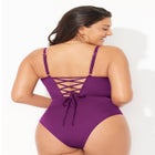 Underwire Lace Up One Piece Swimsuit image number null