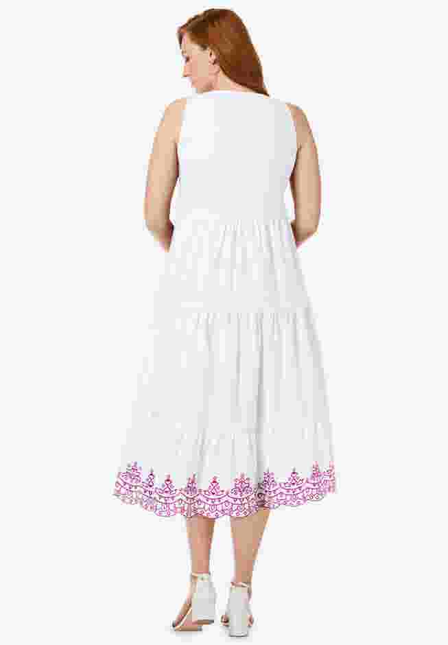 Sleeveless Eyelet Poplin Dress image number 1