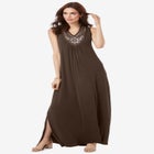 Embellished Neckline Maxi Dress image number null