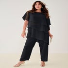 Plus-Size 2 Piece Tierred Ruffle Top and Pant Set image number 0