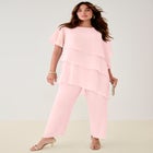 Plus-Size 2 Piece Tierred Ruffle Top and Pant Set image number null