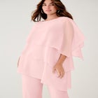 Plus-Size 2 Piece Tierred Ruffle Top and Pant Set image number null