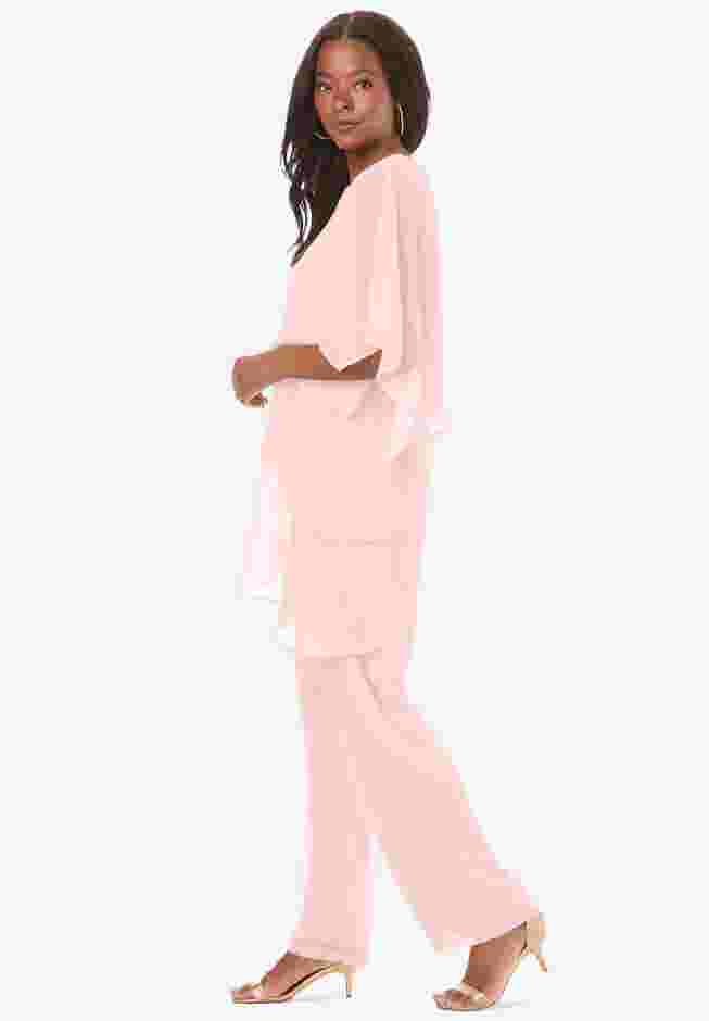 Tiered Short Sleeve Pant Set image number 2