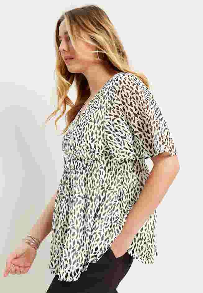 Faux Wrap Fit-and-Flare Top image number 2