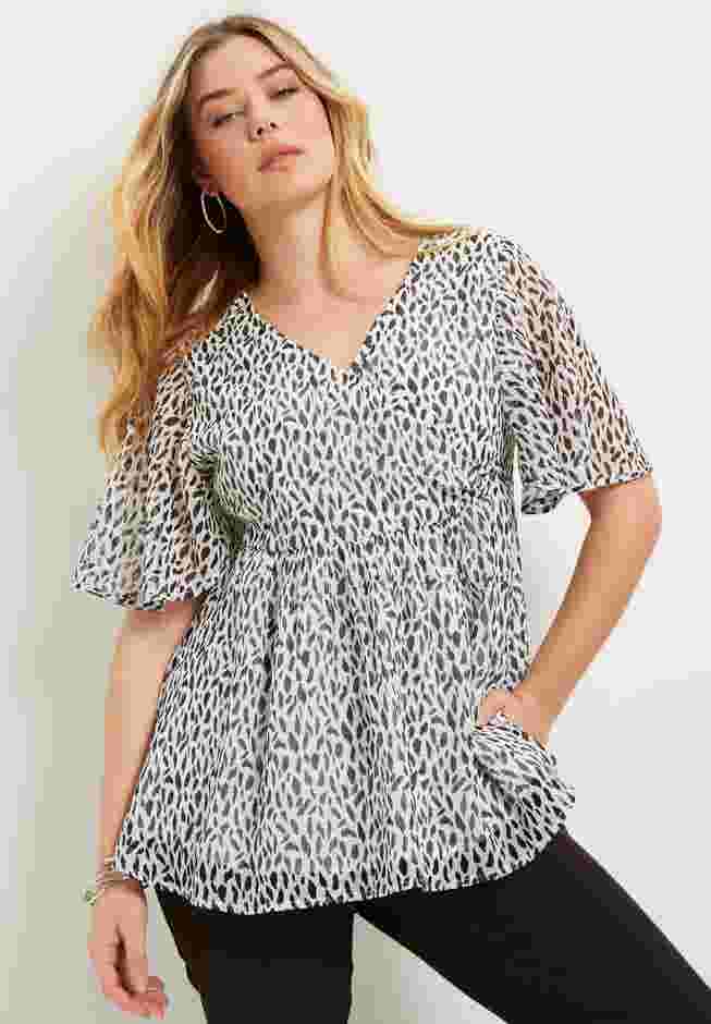 Faux Wrap Fit-and-Flare Top image number 3