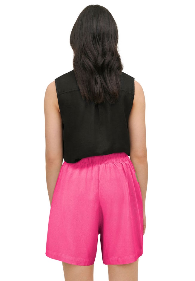 Linen-Blend Pull-On Elastic Waist Shorts image number 1