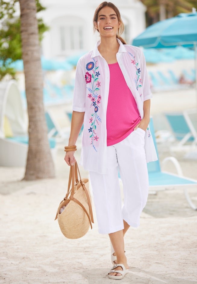 Embroidered Gauze Shirt image number 5