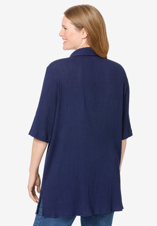 Embroidered Gauze Shirt image number 1