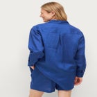Oversized Linen-Blend Boyfriend Shirt image number null