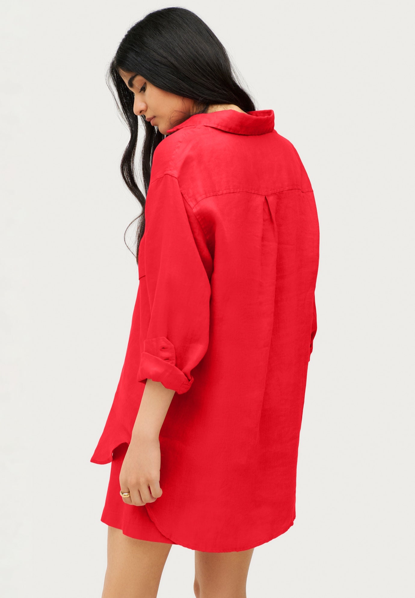 Oversized Linen-Blend Boyfriend Shirt image number 1