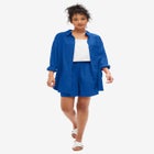 Oversized Linen-Blend Boyfriend Shirt image number null