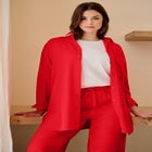 Oversized Linen-Blend Boyfriend Shirt image number null