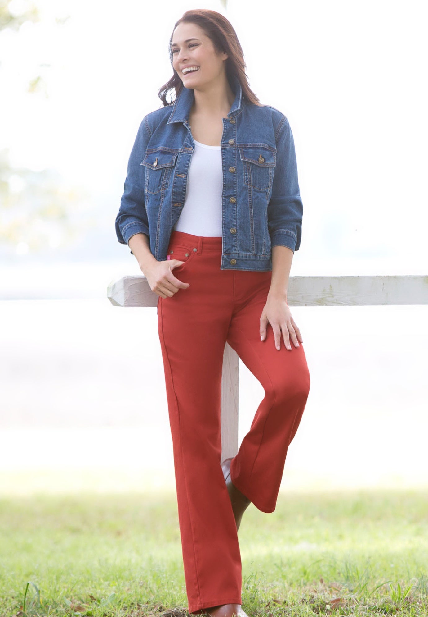 Stretch Denim Five-Pocket Bootcut Jeans image number 3