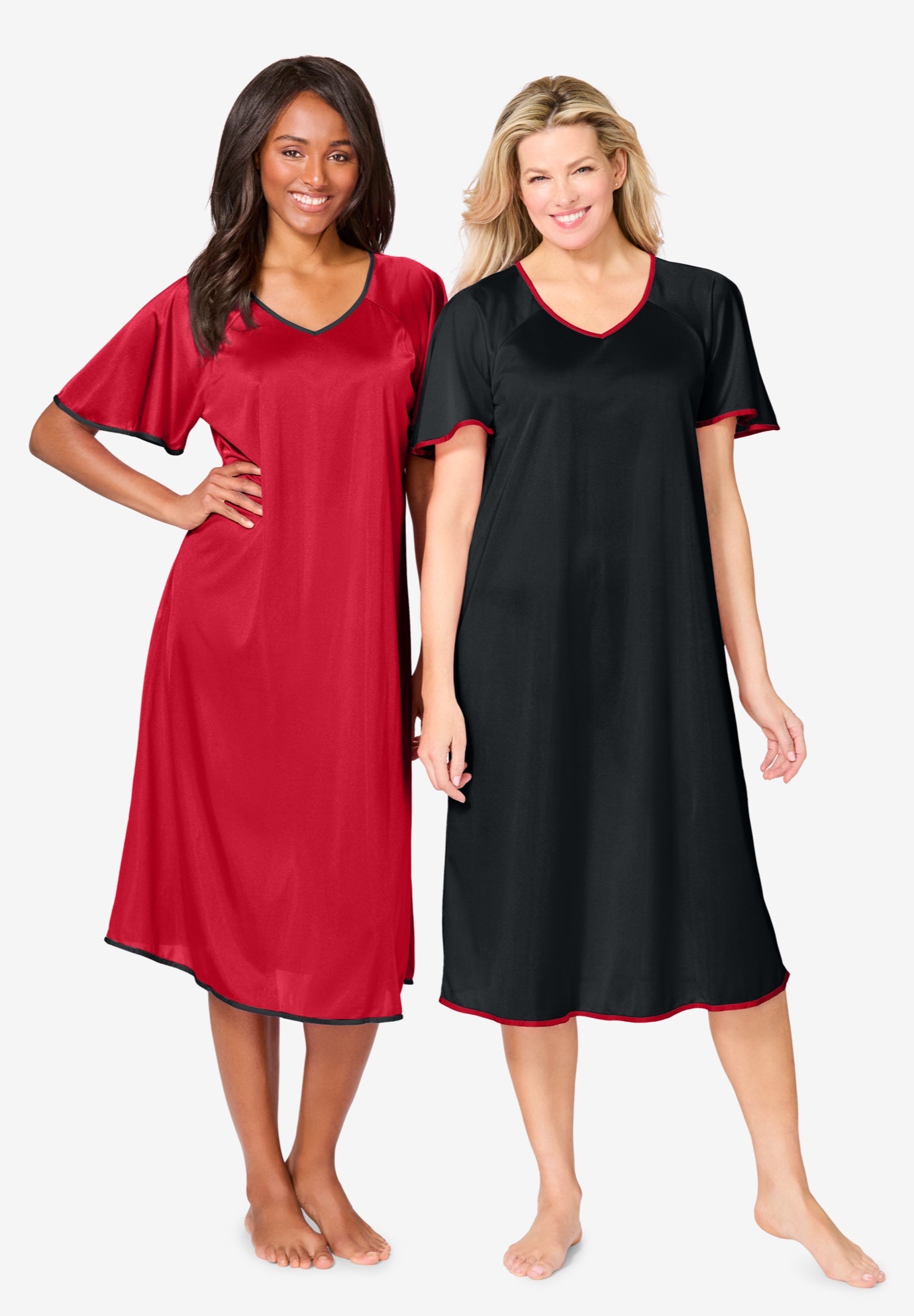 2-Pack Short Silky Gown image number 0