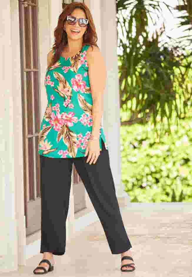 Breezeway Georgette High-Low Tunic Tank image number 4