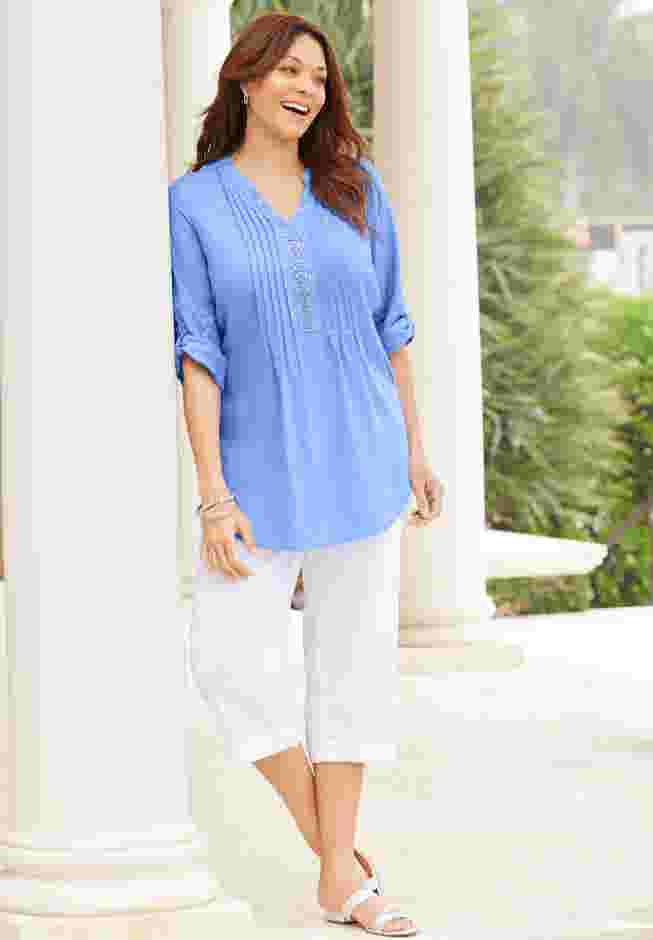 Pleated Linen Tunic image number 0