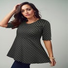 Stretch Cotton Peplum Tunic image number null