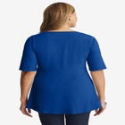 Stretch Cotton Peplum Tunic image number null