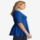 Stretch Cotton Peplum Tunic image number null