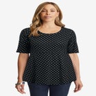 Stretch Cotton Peplum Tunic image number null