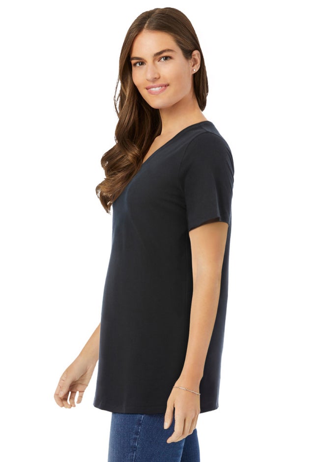 Perfect Short-Sleeve V-Neck Tunic image number 3