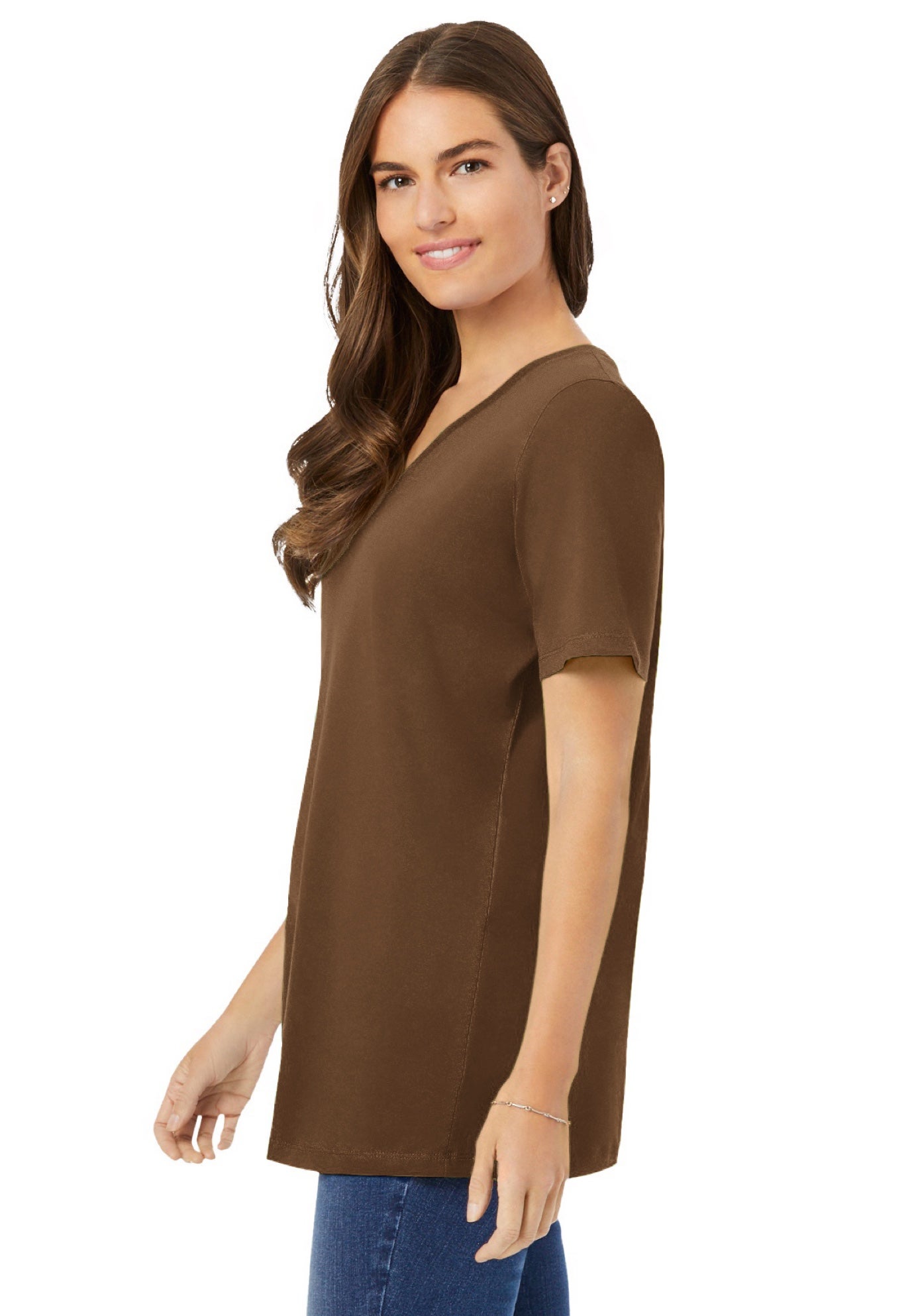 Perfect Short-Sleeve V-Neck Tunic image number 2