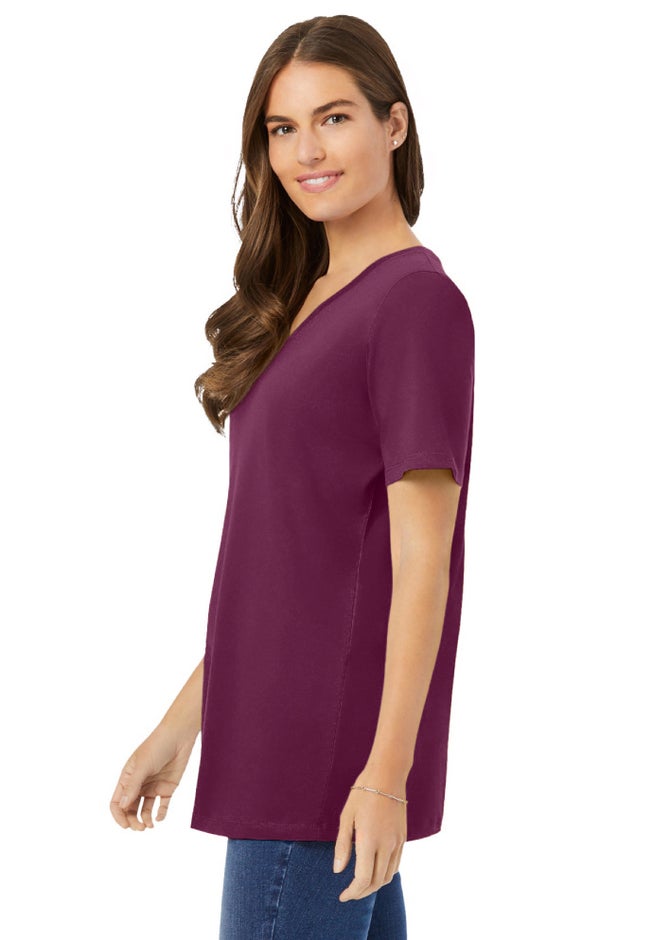 Perfect Short-Sleeve V-Neck Tunic image number 2