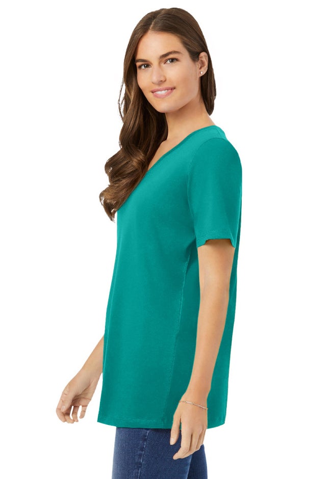 Perfect Short-Sleeve V-Neck Tunic image number 2