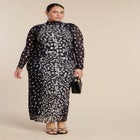 Mesh Print Maxi Dress image number null