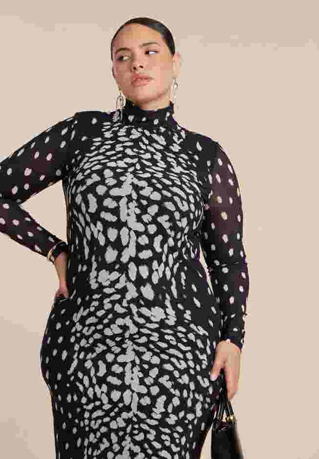 Mesh Print Maxi Dress image number 3
