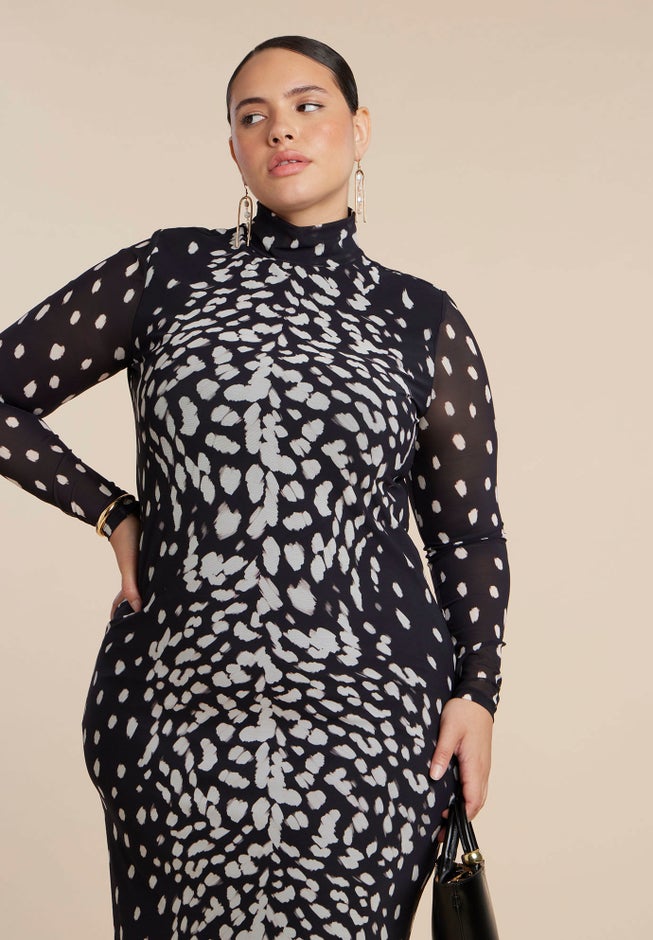 Mesh Print Maxi Dress image number 3