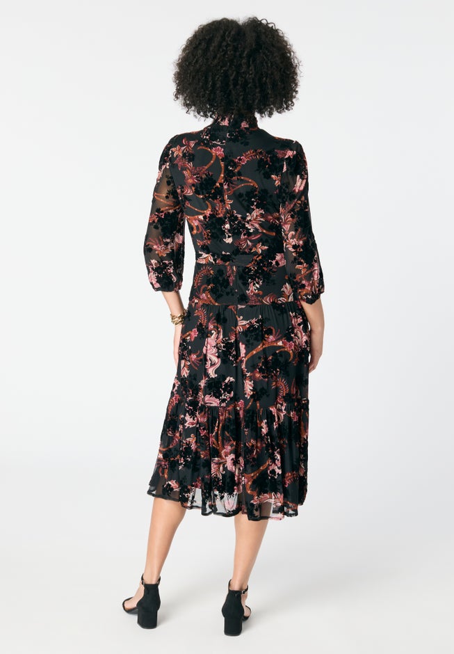 Mockneck Chiffon Dress image number 1