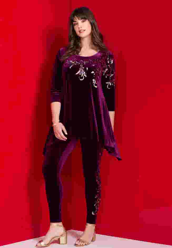Velour Hanky Hem Tunic image number 0