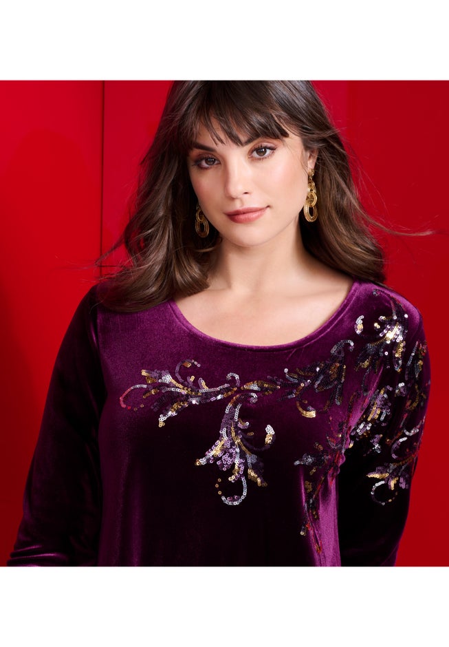 Velour Hanky Hem Tunic image number 1