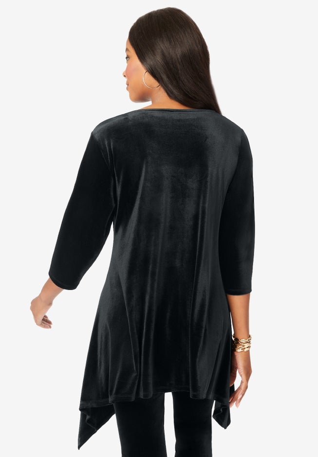 Velour Hanky Hem Tunic image number 2