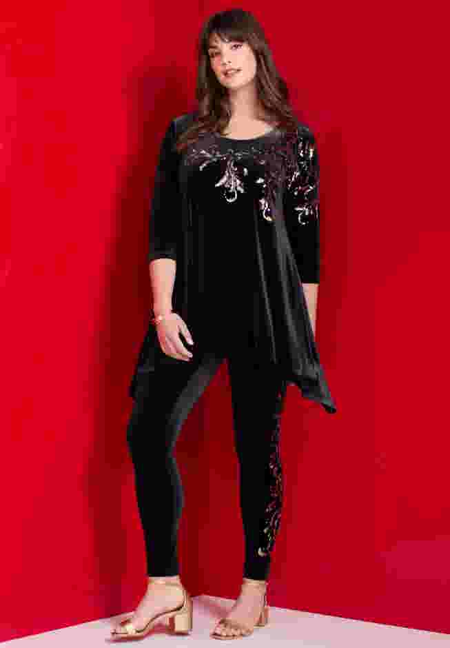 Velour Hanky Hem Tunic image number 3