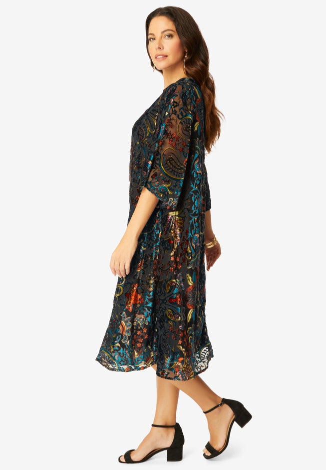 Velvet Burnout Swing Dress image number 3